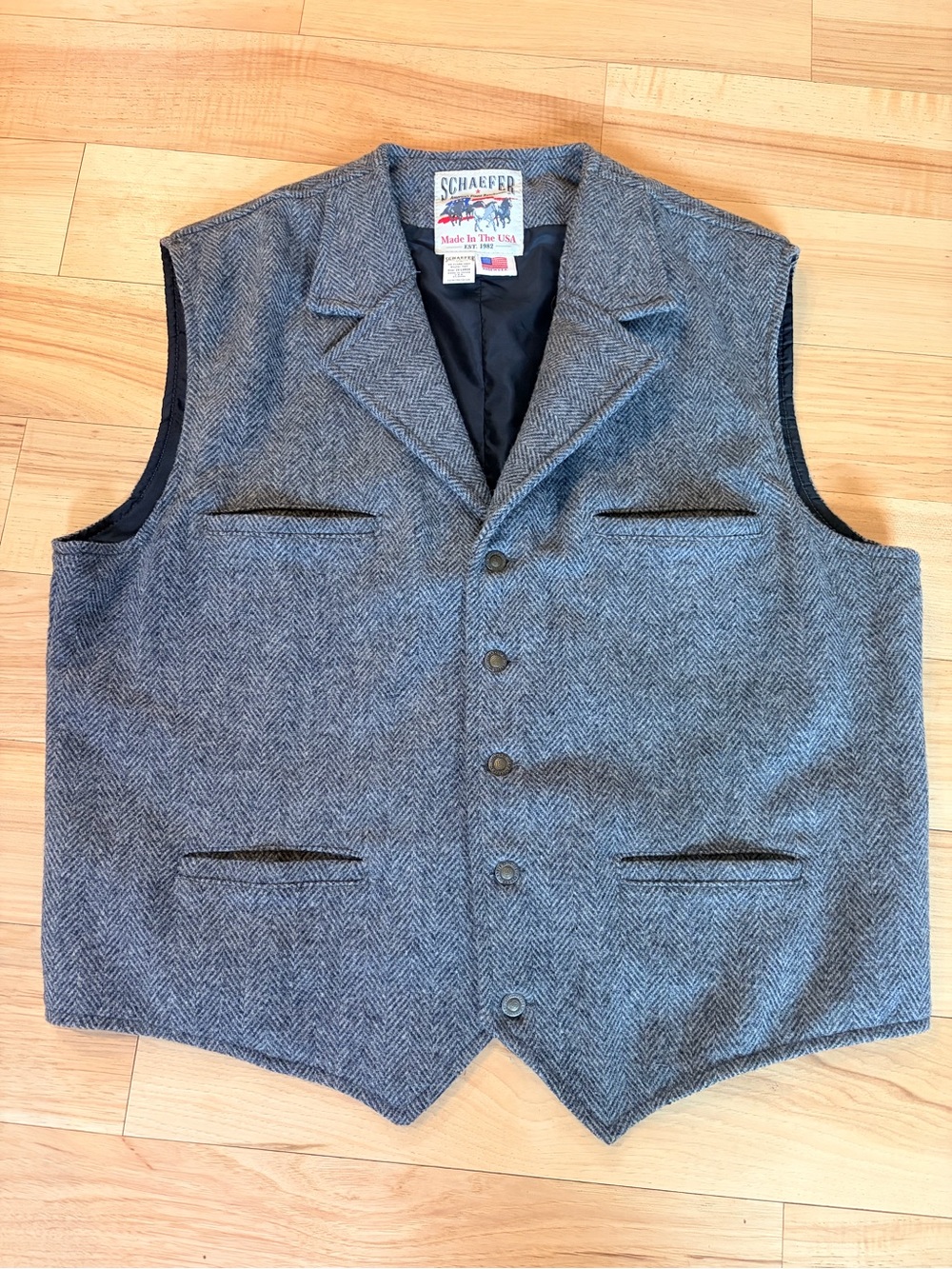 Schaefer Outfitter McClure Wool Vest Style 707 Made in USA 2XL Good Condition
